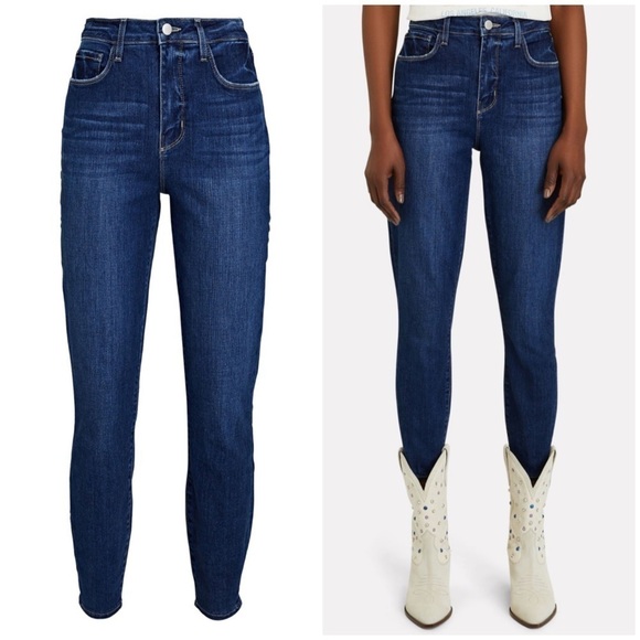 NWT L’Agence Margot Skinny High Rise Blue Jeans in Laredo Small Defect Sz 26 - Picture 1 of 16